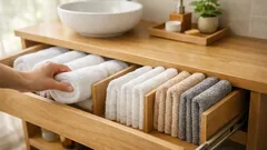 洗面所のタオル収納が崩れない、省スペースで整う基本ルール