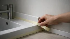 新居のキレイを保つマスキングテープ汚れ防止術、巾木とすき間は貼って守る