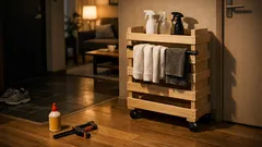 100均すのこ5枚で完成、キャスター付き棚の作り方