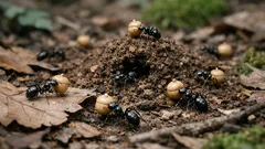 アリ塚のそばの丸い粒の正体は虫こぶだった、ナラとアリとタマバチの意外な関係