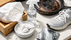 重曹1つで家中スッキリ、フライパンの焦げ付き・靴の臭い・鏡の水あかを落とす方法